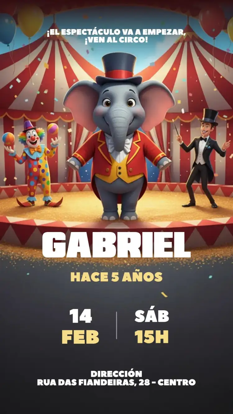 Invitación Digital Circo