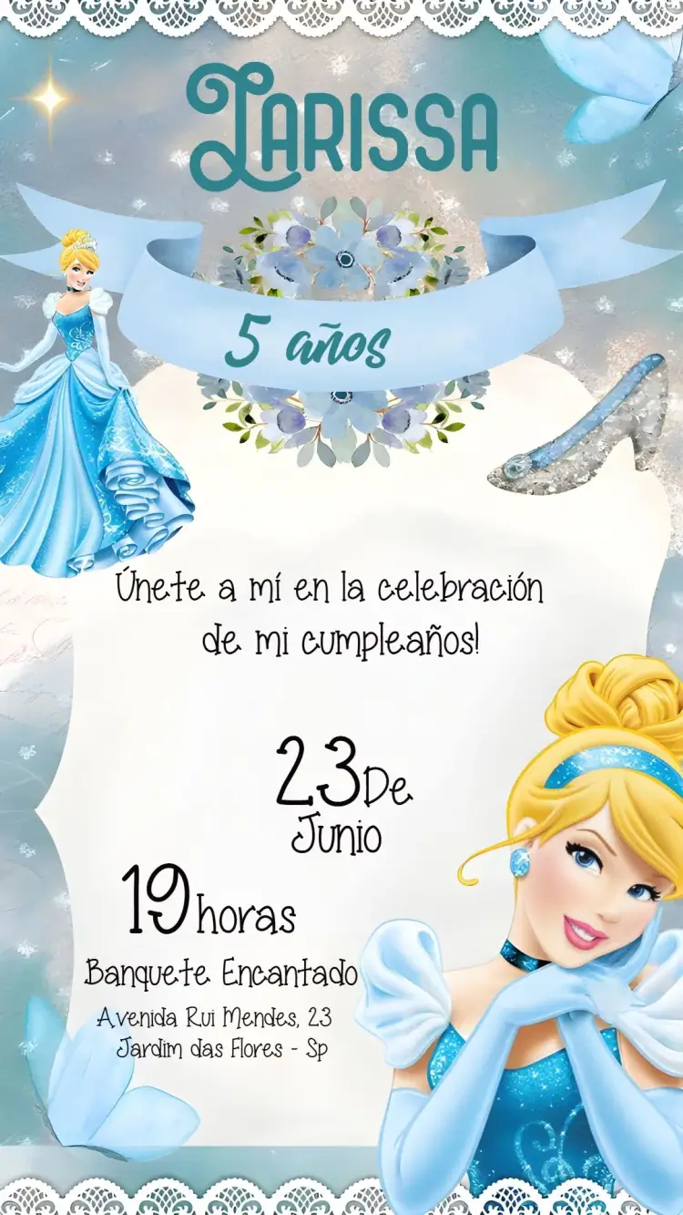 Invitación Cenicienta Disney