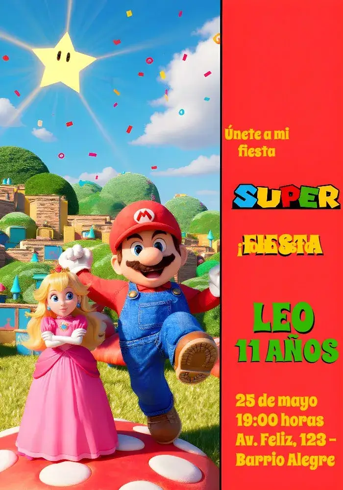 Invitación Super Mario Bros