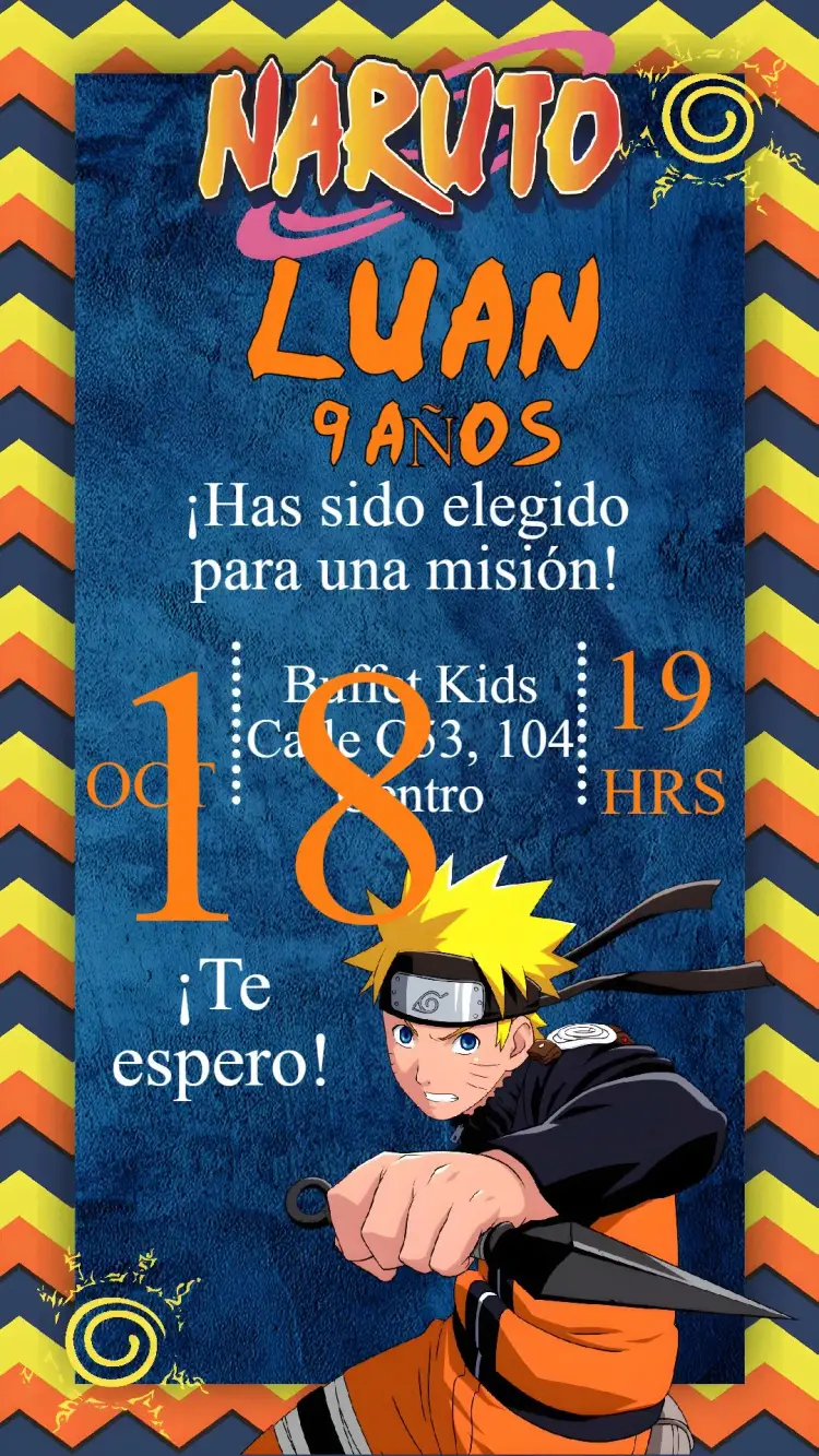 Invitación Naruto