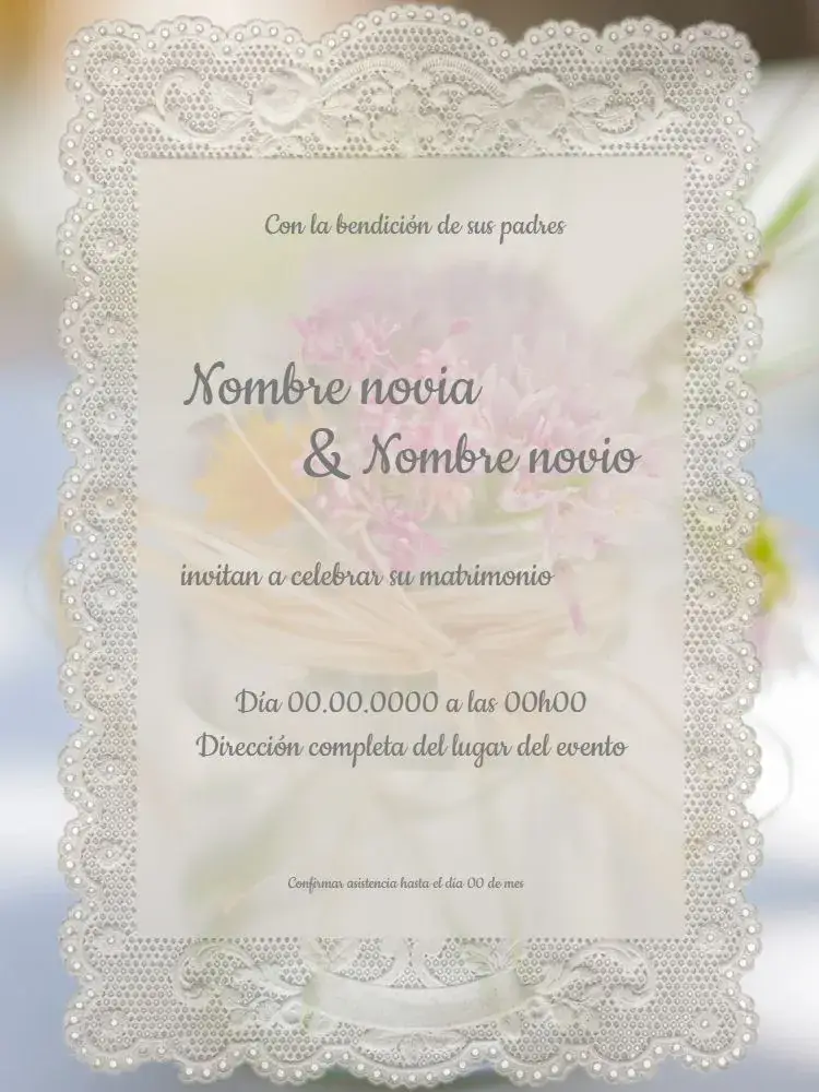 Invitación Boda Encaje