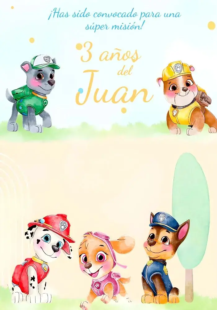 Invitación Patrulla Canina Skye