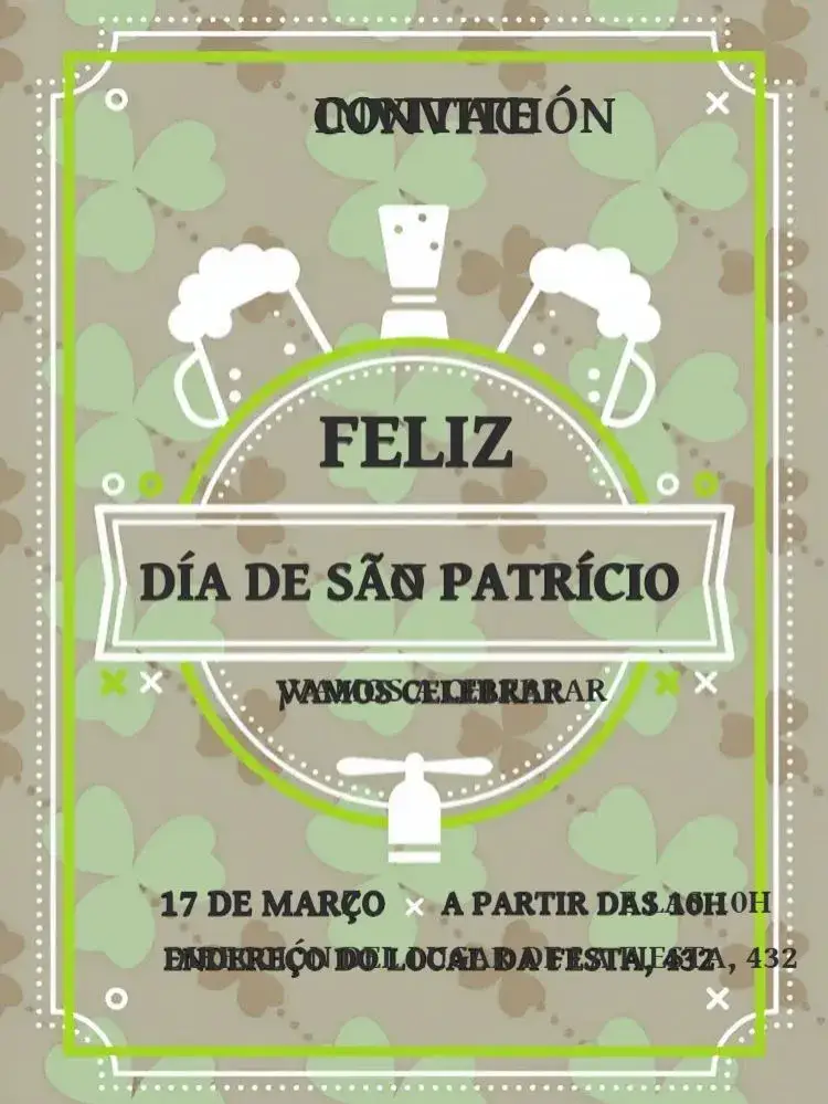 Invitación Día De San Patricio Day editable y personalizable