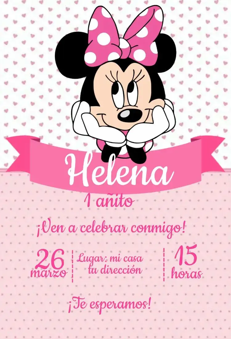 Invitación Minnie Rosa 2