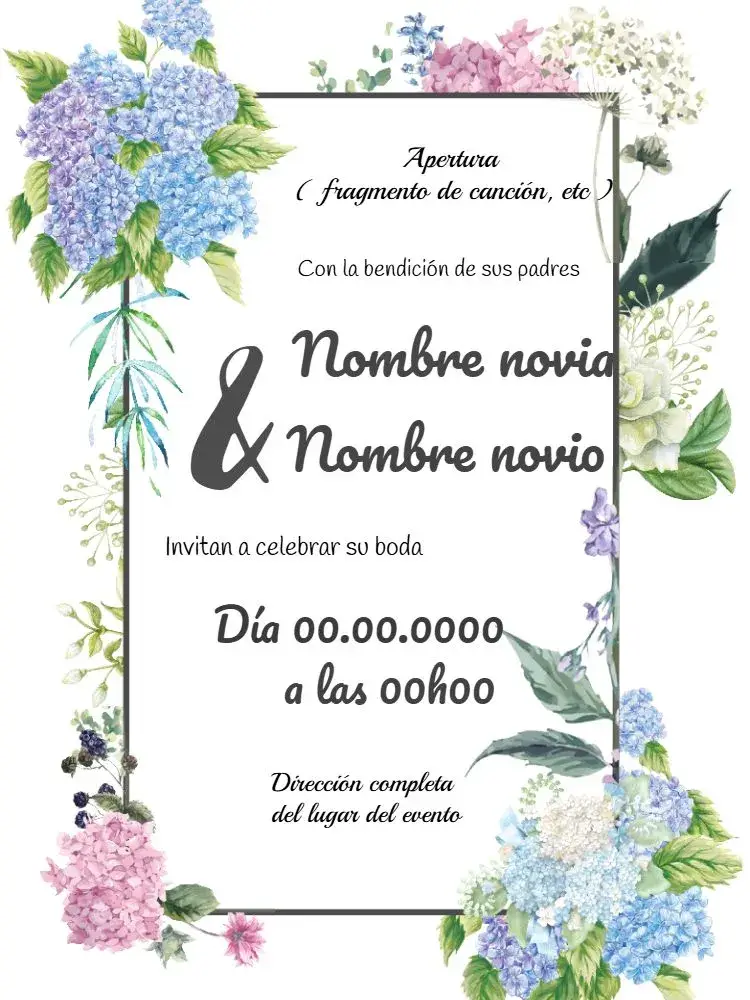 Invitación Boda Hortensia Blanco