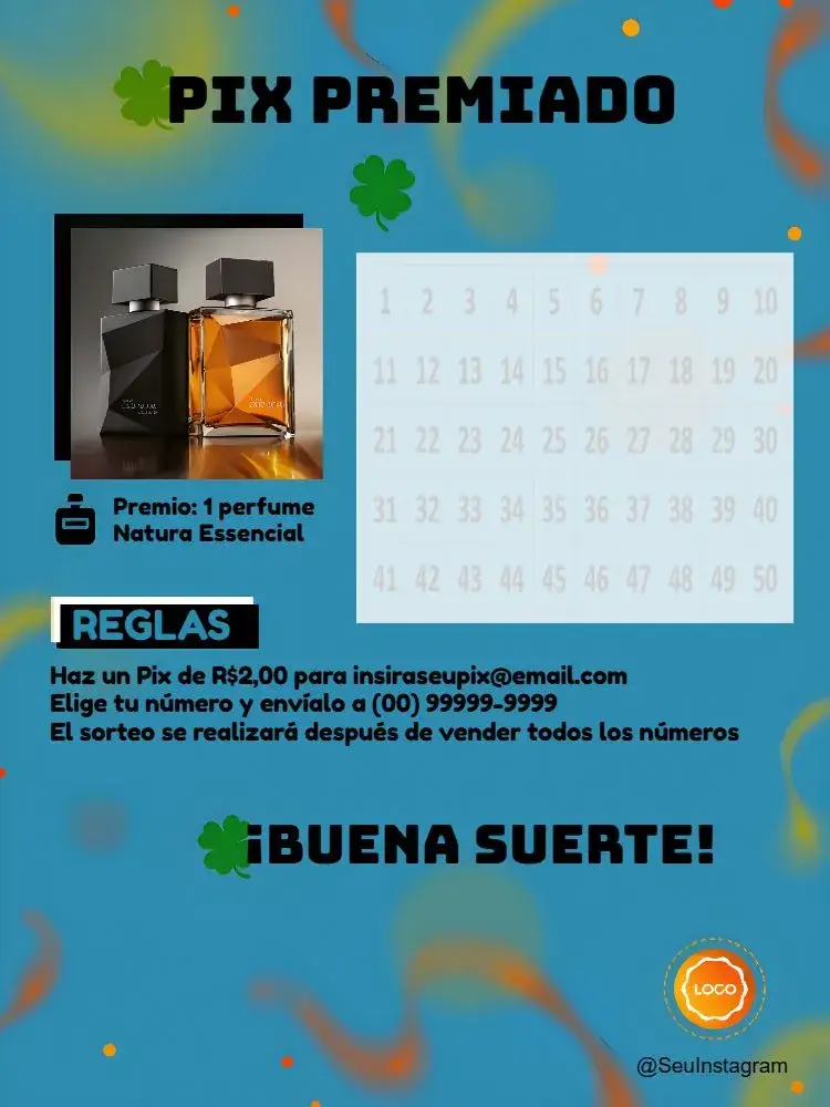 Invitación Pix Premiado Digital editable y personalizable