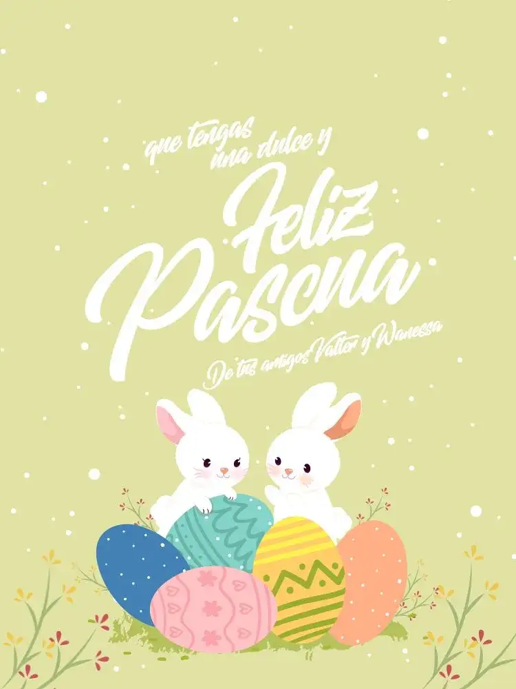 Invitación Tarjeta De Feliz Pascua Religiosa Para Imprimir Feriado – tema Tarjeta floral, delicado, verde claro, religioso, minimalista, sustentável