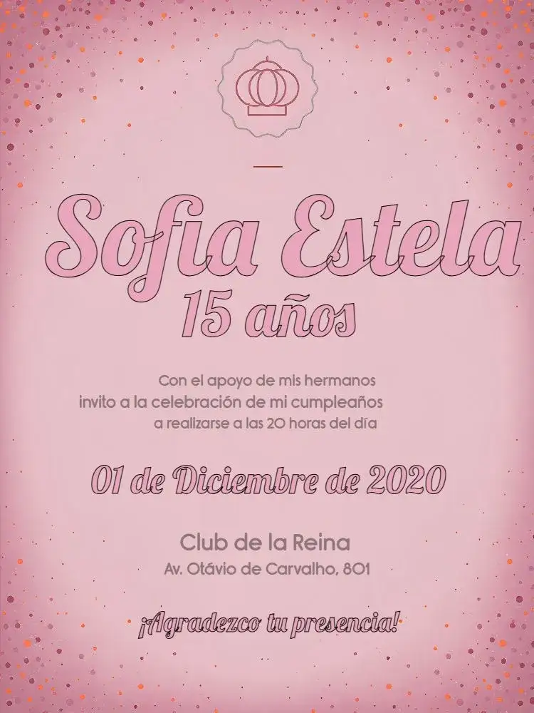 Invitación 15 Años Rosa - Realeza Niña – tema 15 años rosa, dorado, elegante, moderno, femenino, realeza