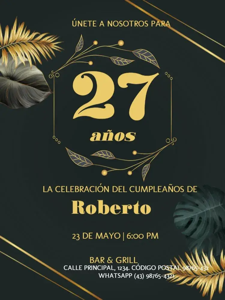 Invitación Elegante Fiesta