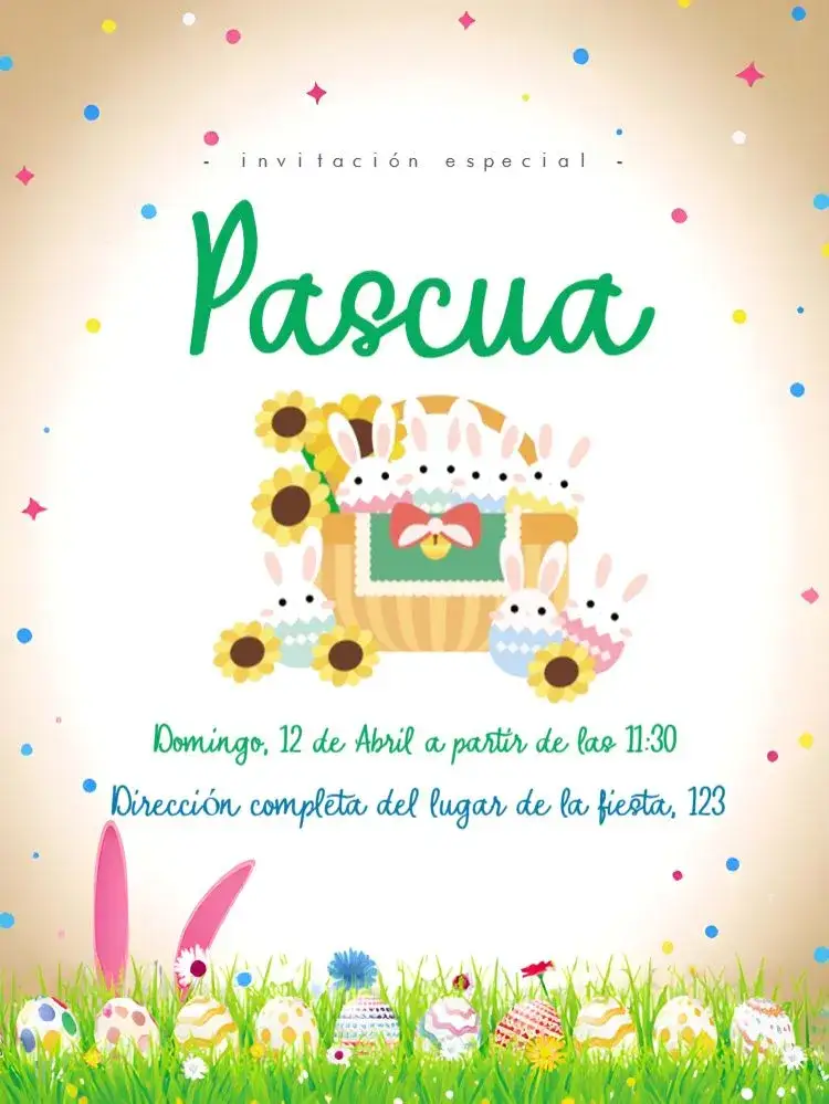 Invitación Pascua Marrón – tema Fechas Conmemorativas marrón, blanco, minimalista, divertido, elegante, vintage