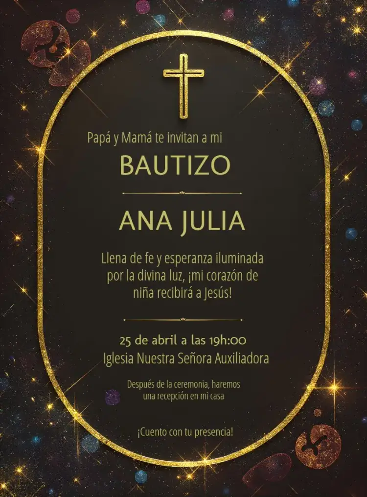 Invitación Bautizo Elegante Verde Dorado Bautismo – tema Bautismo elegante, verde, dorado, minimalista, moderno, delicado