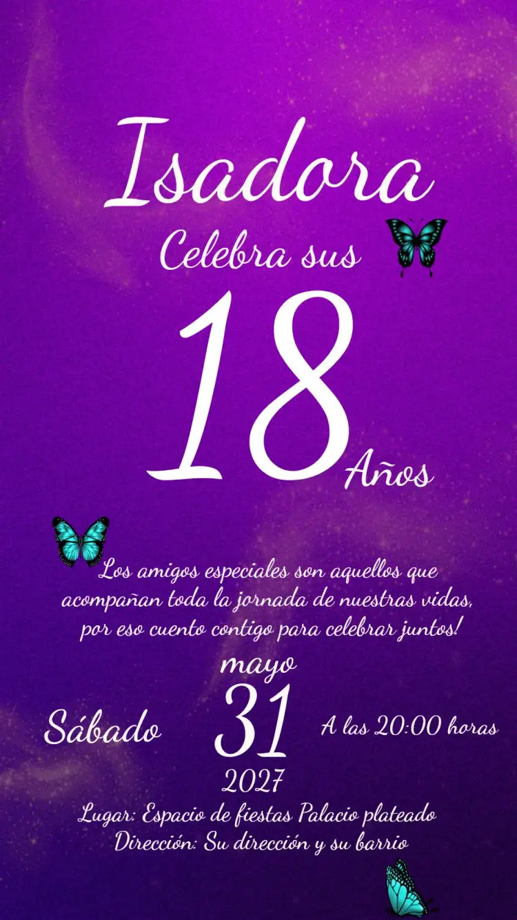 Invitación 15 Años Glitter