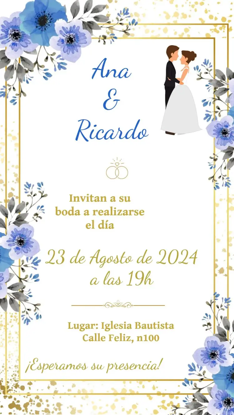 Invitación Boda Floral Flores