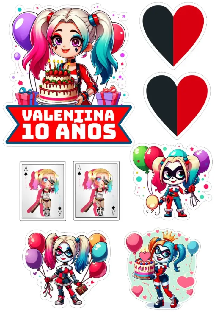 Invitación Topper De Pastel Fiesta Arlequina
