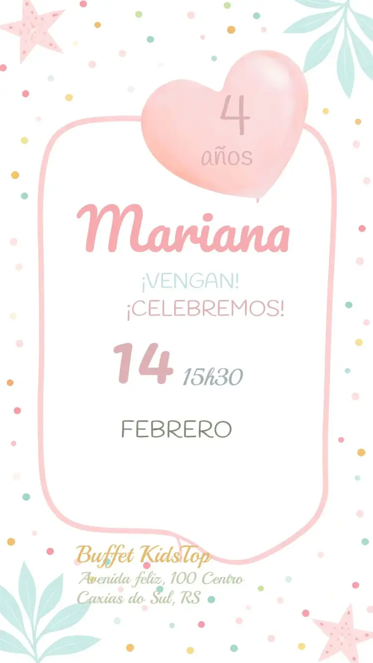 Invitación Arco Iris Boho Infantil
