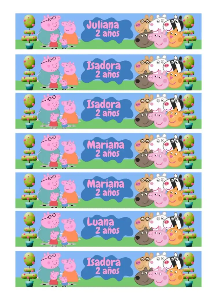Invitación Etiqueta Para Botella 200ml Peppa Pig Papá