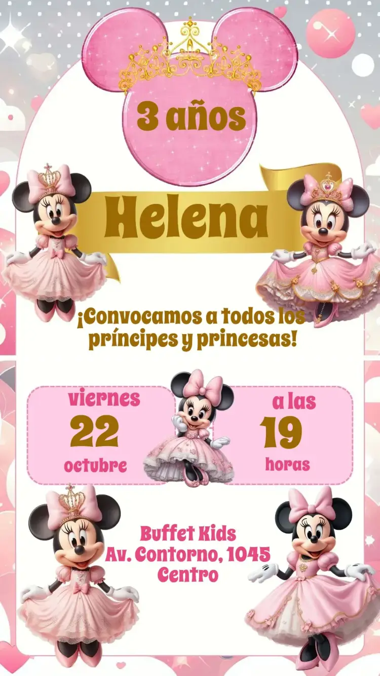 Invitación Minnie Realeza