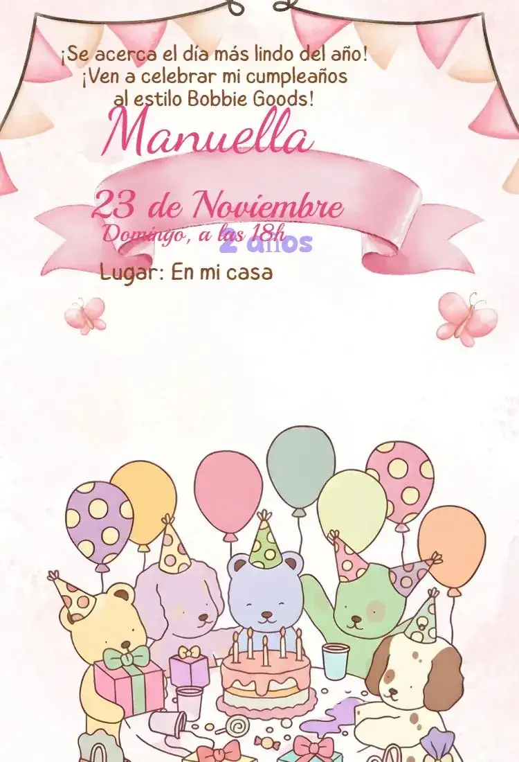 Invitación digital bobbie goods candy color
