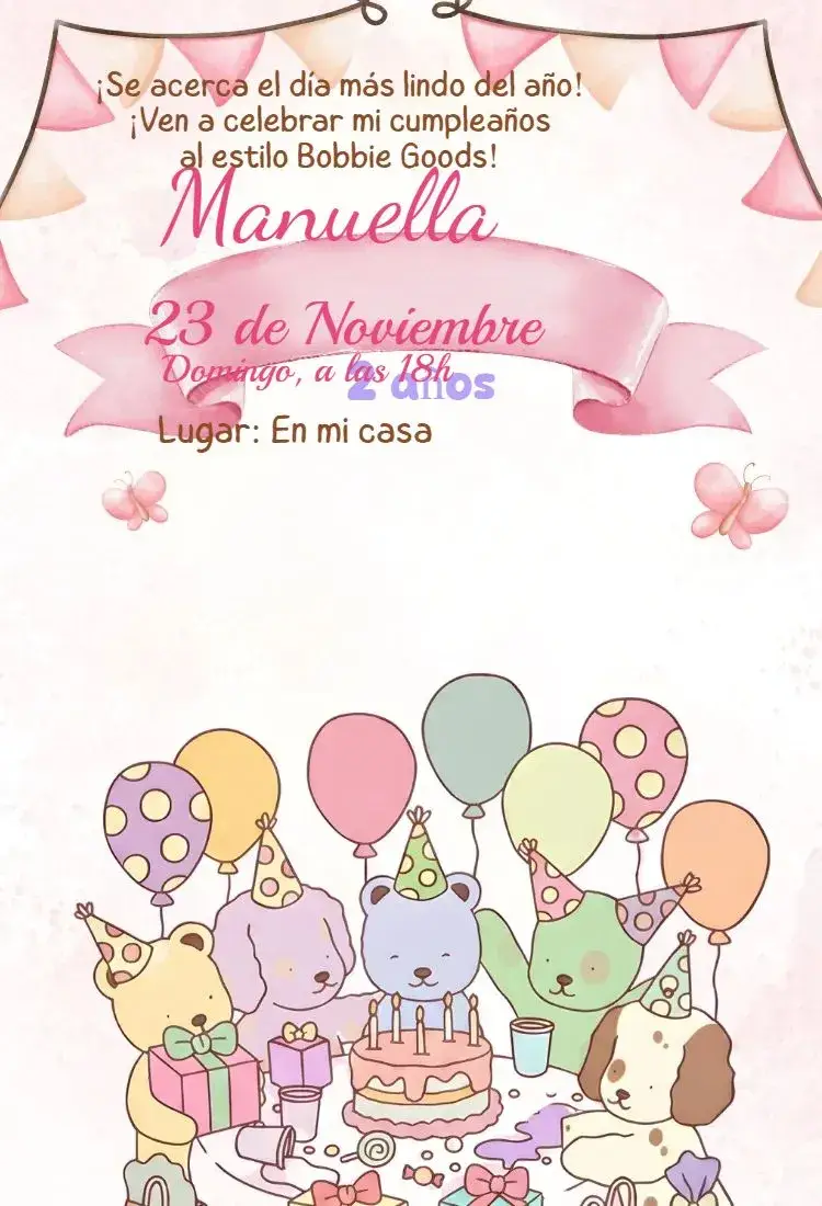 Invitación digital bobbie goods candy color