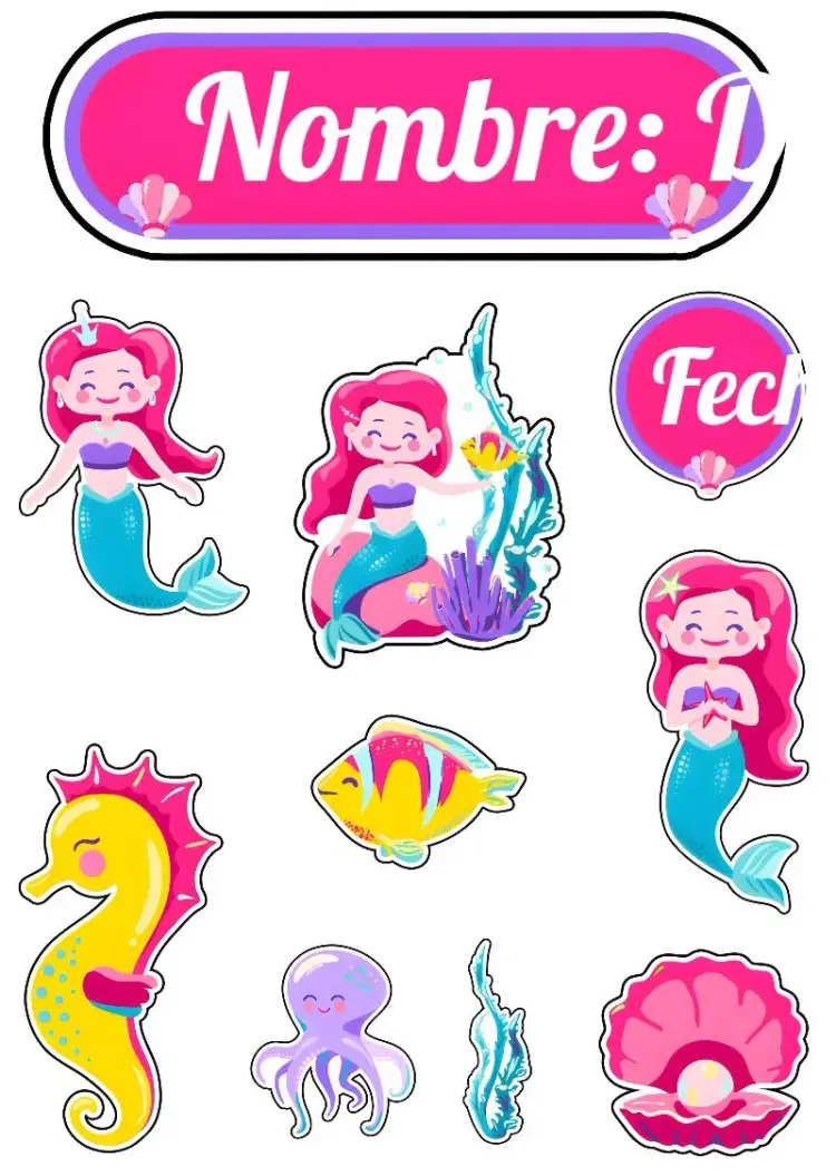 Invitación Topo De Pastel Sirena Rosa