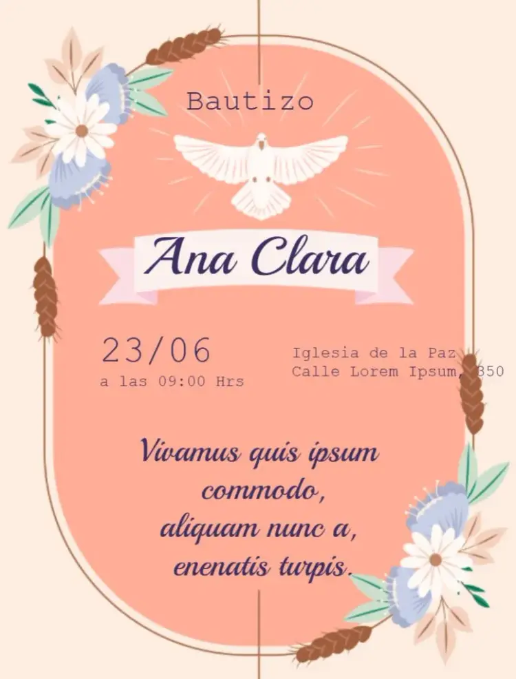 Invitación Bautizo Floral Online