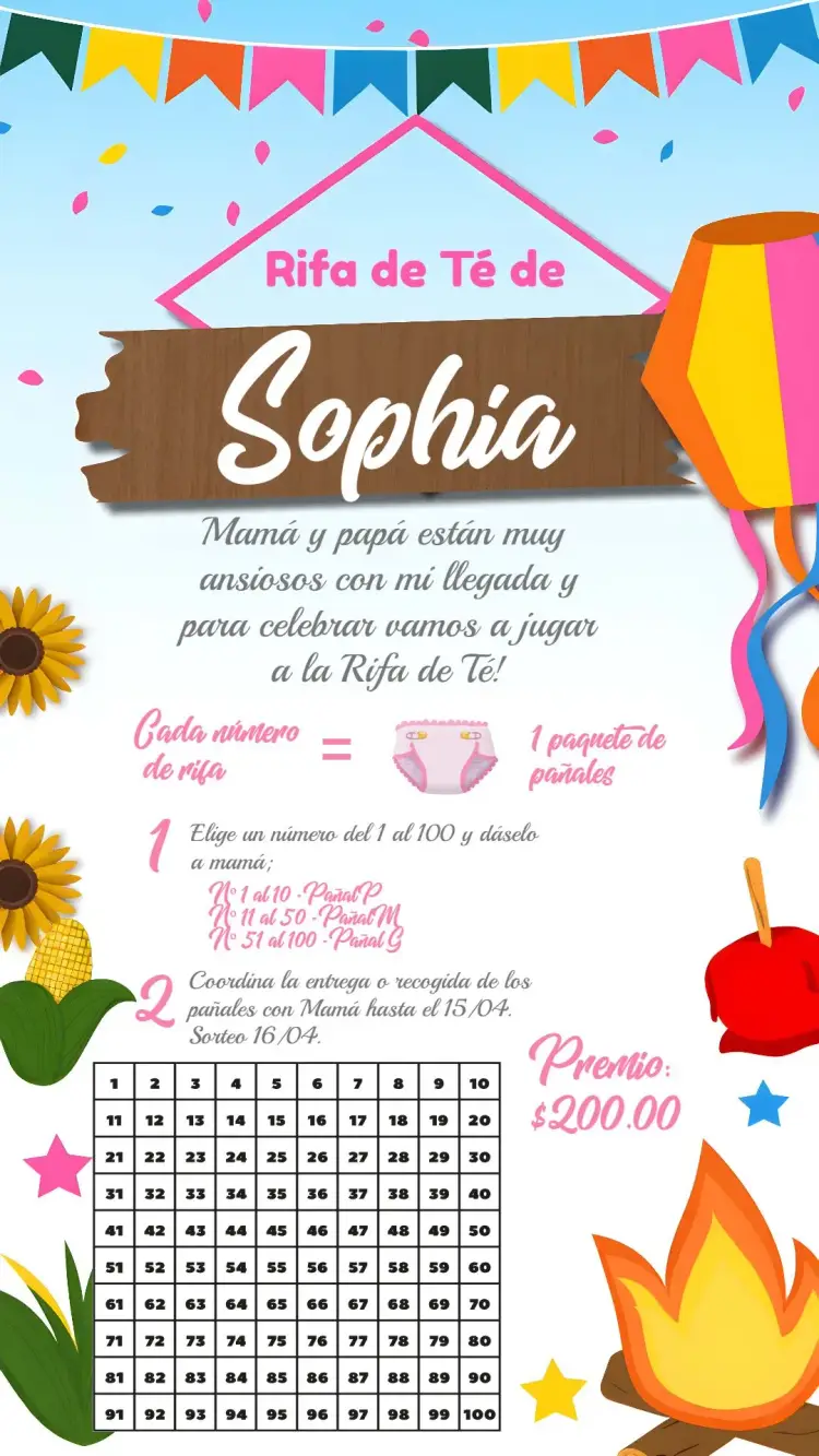 Invitación Baby Shower Fiesta Junina /