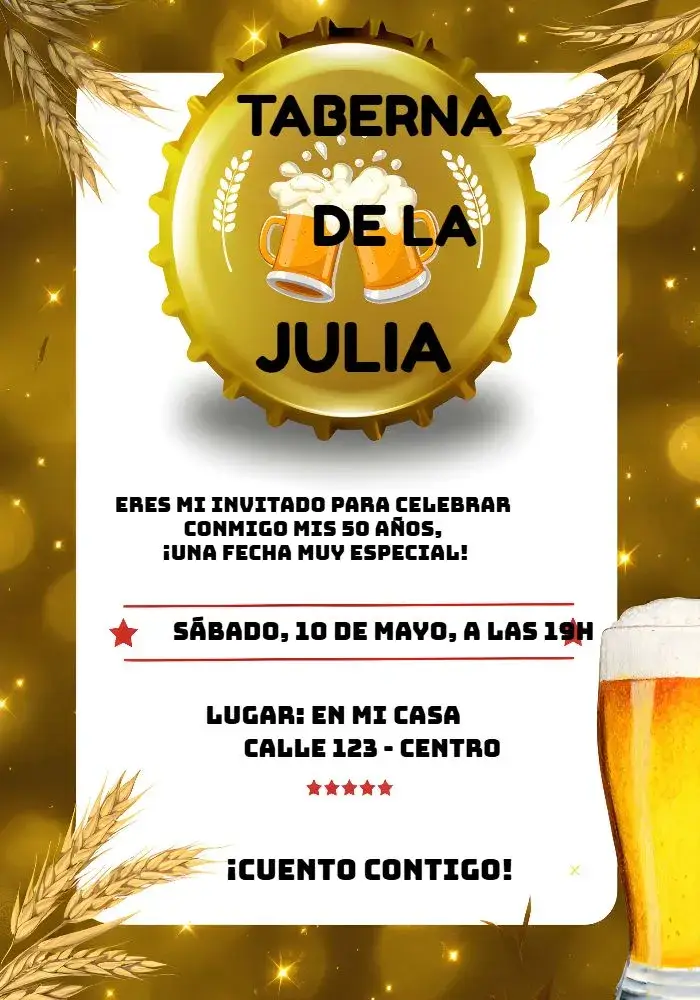 Invitación Bar de Cerveza