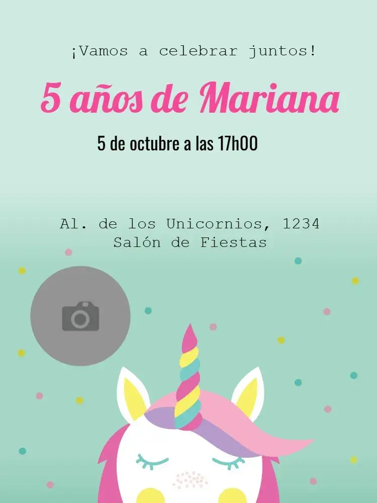 Invitación Verde editable y personalizable