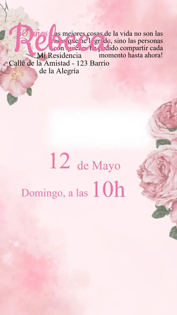 Invitación Invitación Cumpleaños Floral Rosa – tema Cumpleaños floral, rosa, delicado, romántico, moderno, elegante