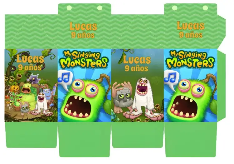 Invitación Caja Milk My Singing Monsters Molde