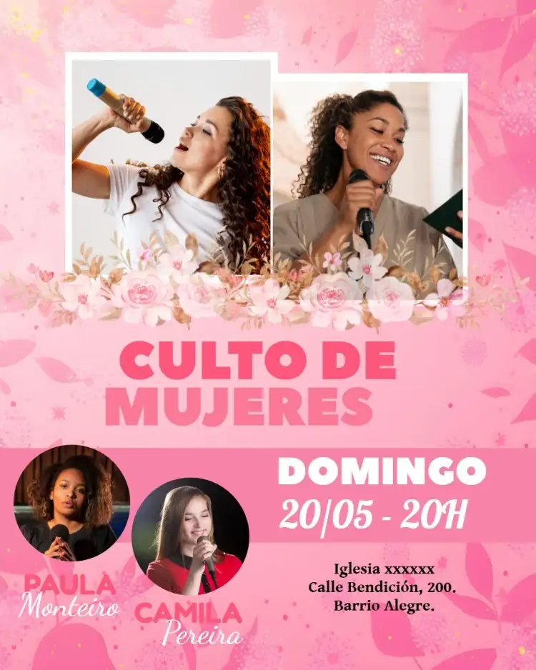 Arte Para Culto De Mujeres Iglesia Con Foto Folleto