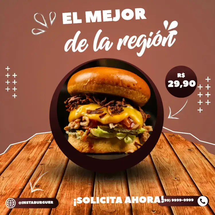 Invitación Post Hamburguesería Artesanal editable y personalizable