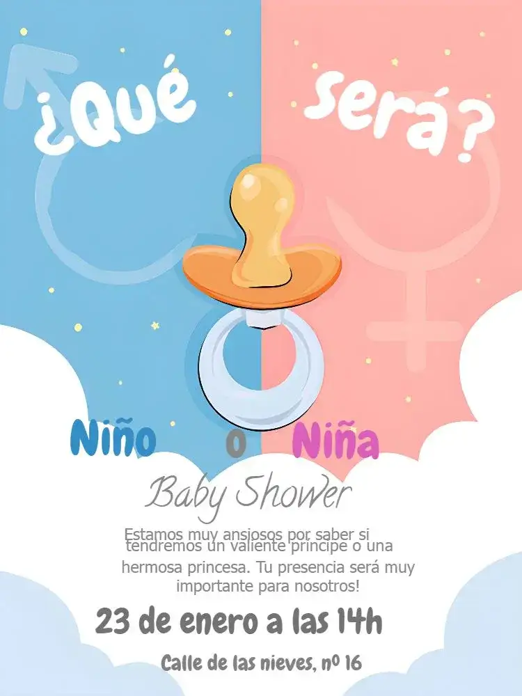 Chá Revelación Rosa Azul Niño