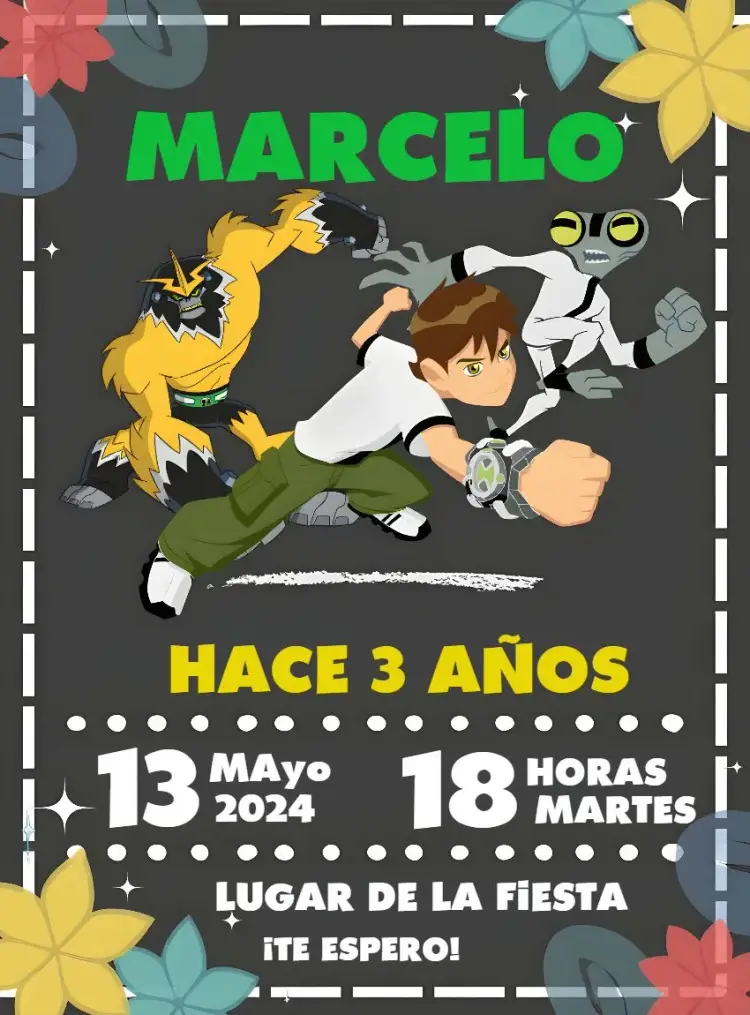 Invitación Ben 10 Omnitrix