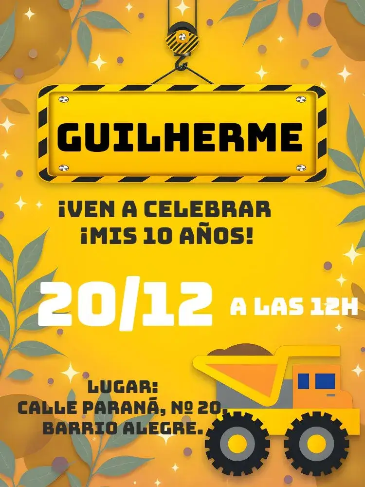 Invitación Construcción Blanco