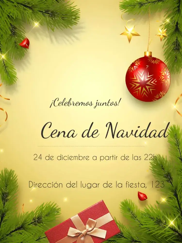 Invitación Celebración de Navidad – tema Fechas Conmemorativas festivo, colorido, moderno, clásico, alegre