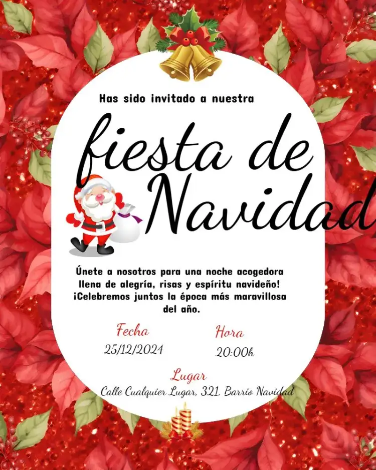 Invitación Fiesta De Navidad Glitter – tema Fechas Conmemorativas purpurina, rojo y verde, moderno, festivo, vintage, brillo