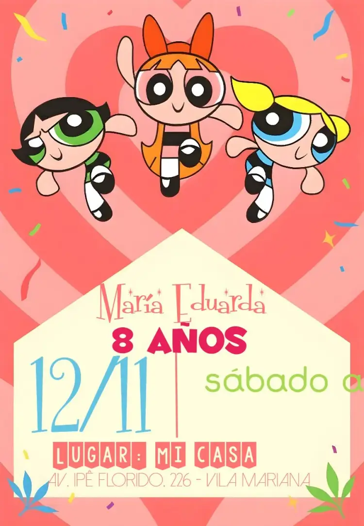 Invitación De Las Chicas Superpoderosas Lindinha