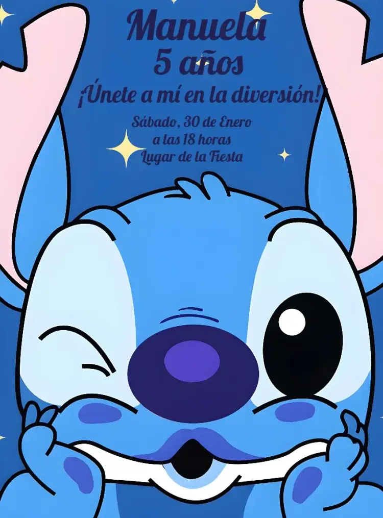Invitación Stitch Infantil