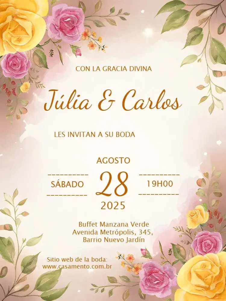 Invitación Boda Floral Delicada