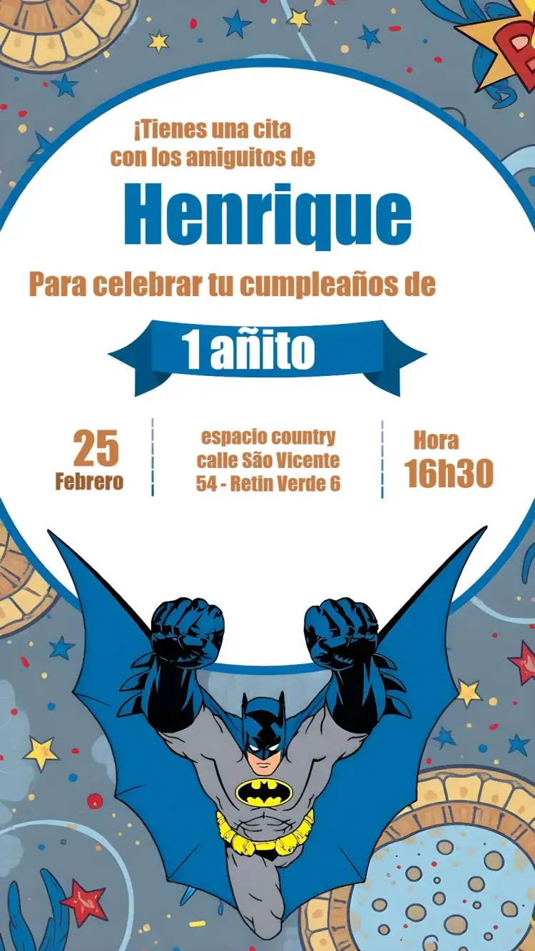 Invitación Batman Dc