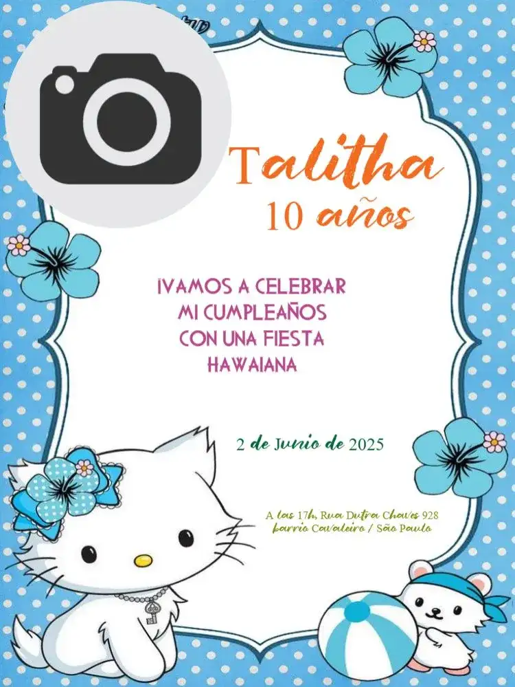 Fiesta Gatita Con Foto Para Editar Online