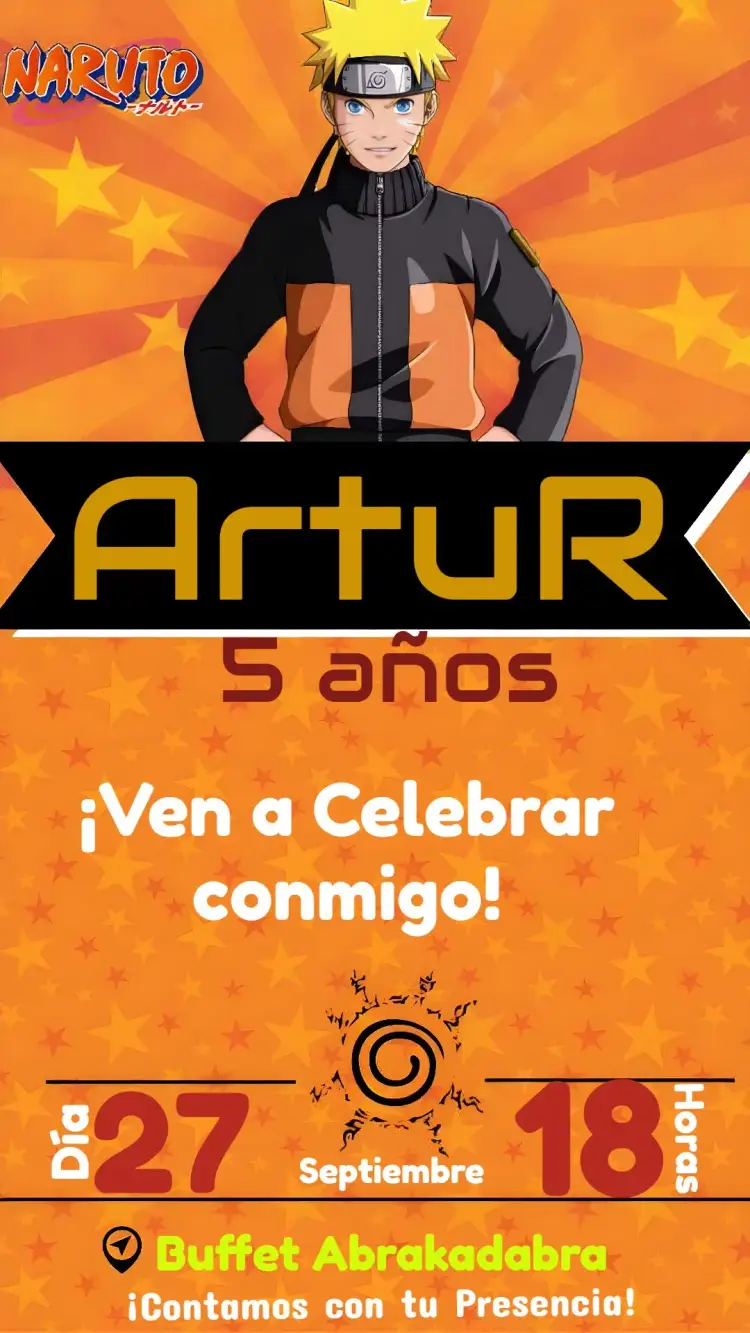 Invitación Naruto Estrella