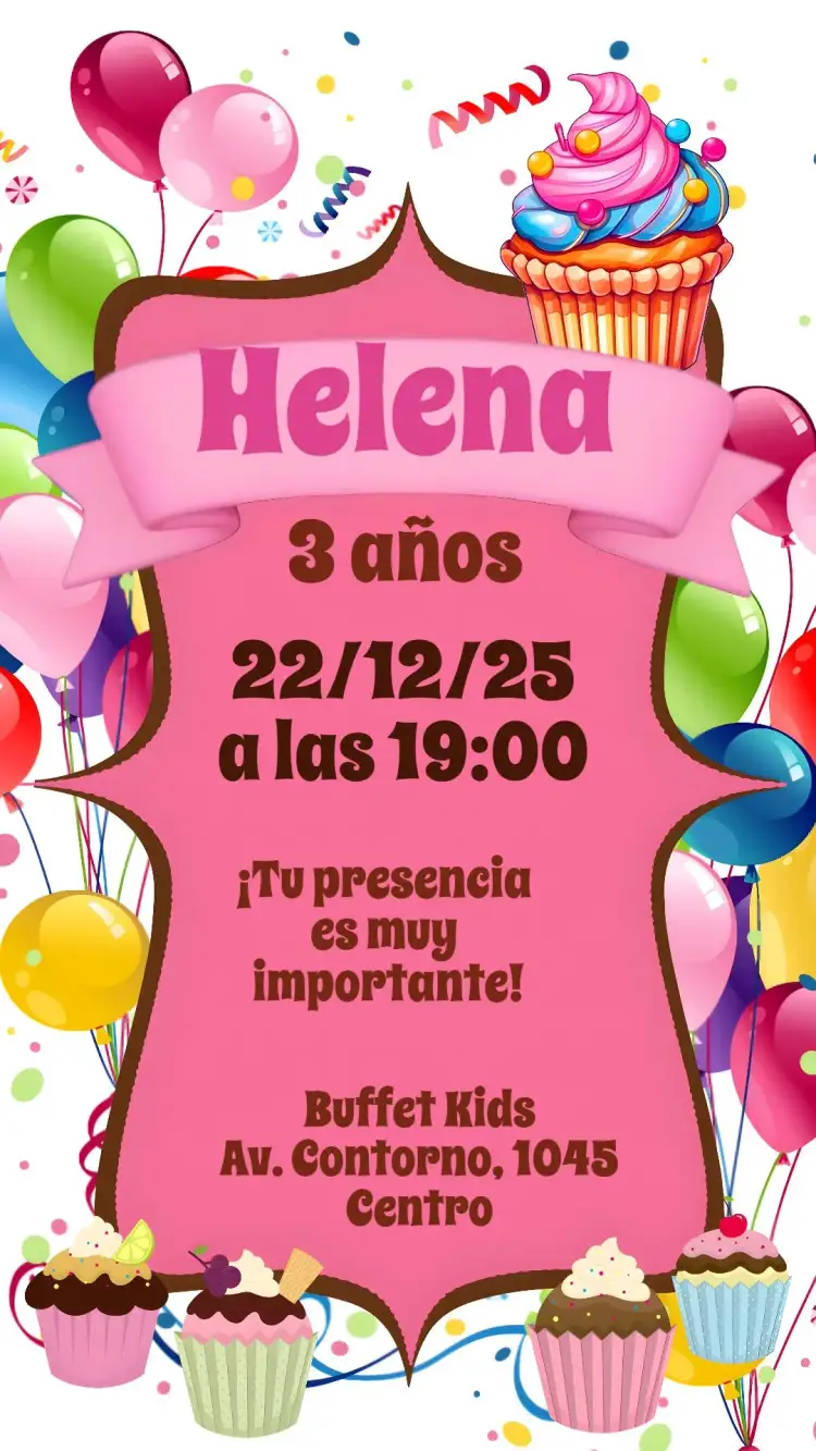 Invitación Dulces – tema Cumpleaños Infantil colorido, divertido, ilustrativo, dulce, infantil