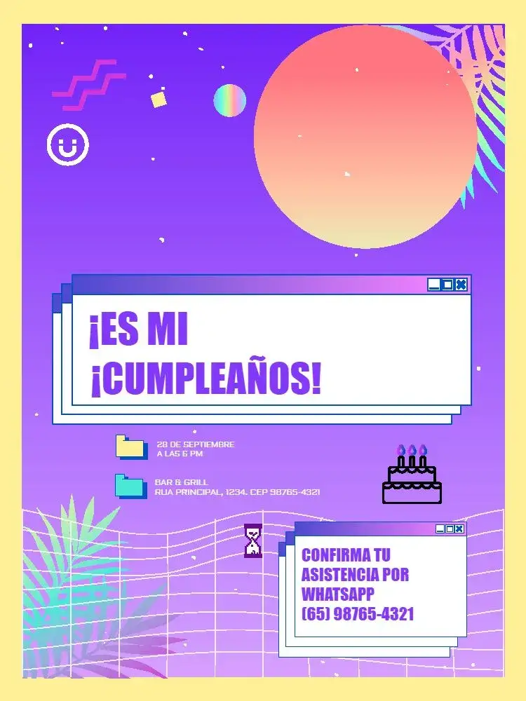 Invitación Adulto Femenino Neon Encuentro