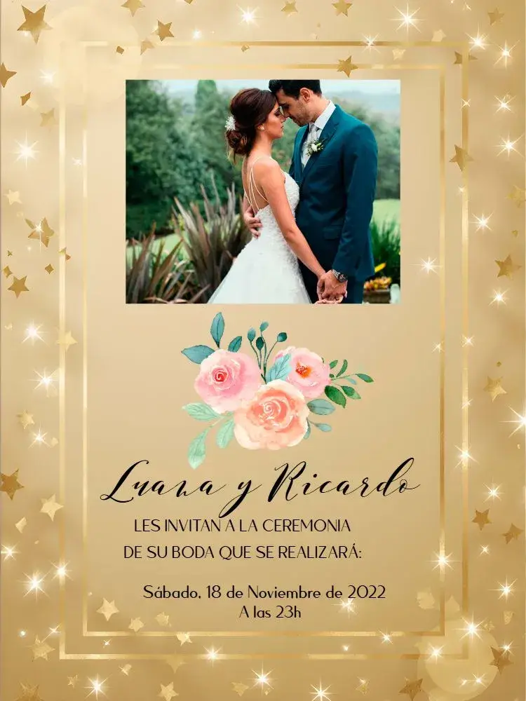 Invitación Boda Con Foto Digital