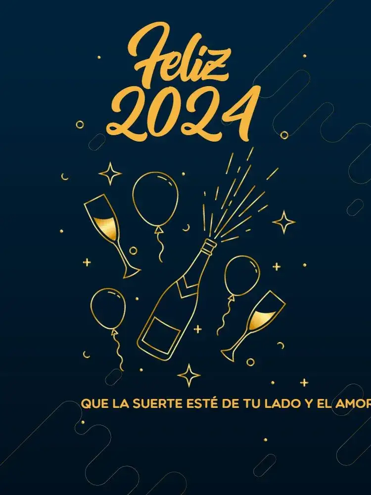 Invitación Tarjeta De Año Nuevo Dorada Gratitud – tema Tarjeta dorado, azul oscuro, festivo, moderno, elegante