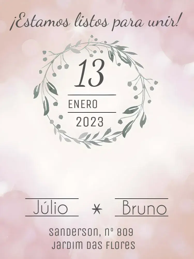 Invitación Boda Floral Compromiso