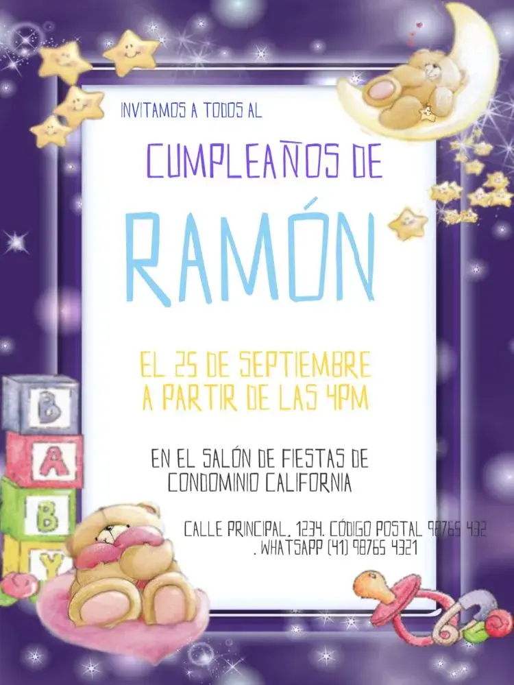Invitación Baby Oso Para Editar Encuentro