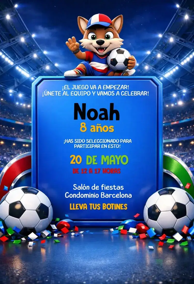 Invitación Fútbol Copa del Mundo